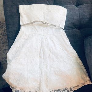 strapless lace dress